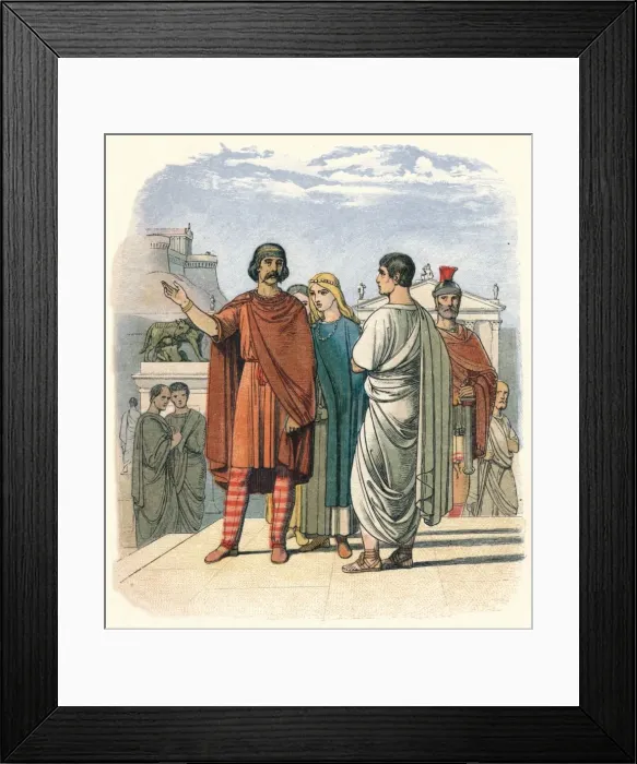 Framed Print : Caractacus at Rome. A. D. 52, 1864. Artist: James William Edmund Doyle