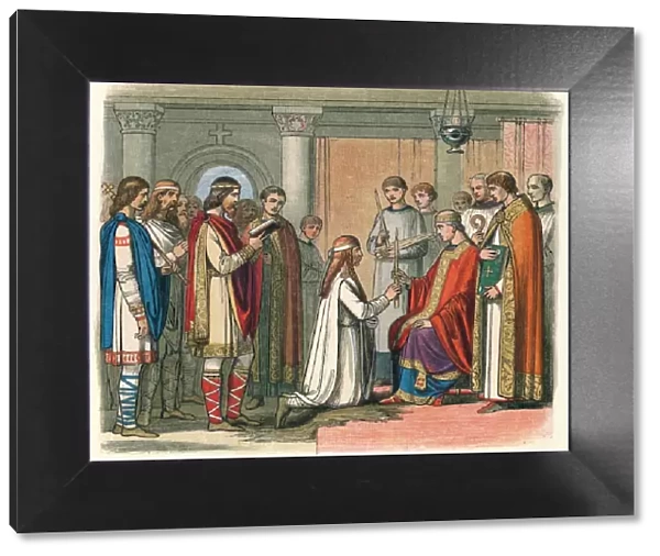 Baptism of King Guthorm, 878 (1864). Artist: James William Edmund Doyle