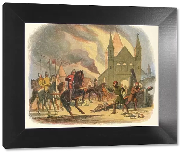 William receives a fatal hurt at Mantes, 1087 (1864). Artist: James William Edmund Doyle