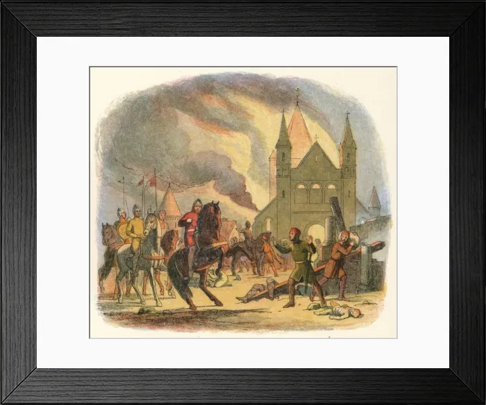 Framed Print : William receives a fatal hurt at Mantes, 1087 (1864). Artist: James William Edmund Doyle Framed Print : William receives a fatal hurt at Mantes, 1087 (1864). Artist: James William Edmund Doyle