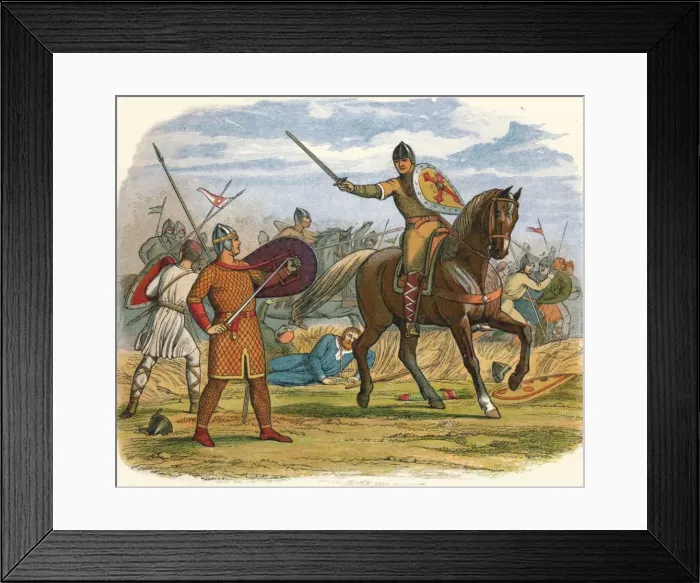 Framed Print : Robert taken prisoner by the clerk Baudri, 1106 (1864). Artist: James William Edmund Doyle