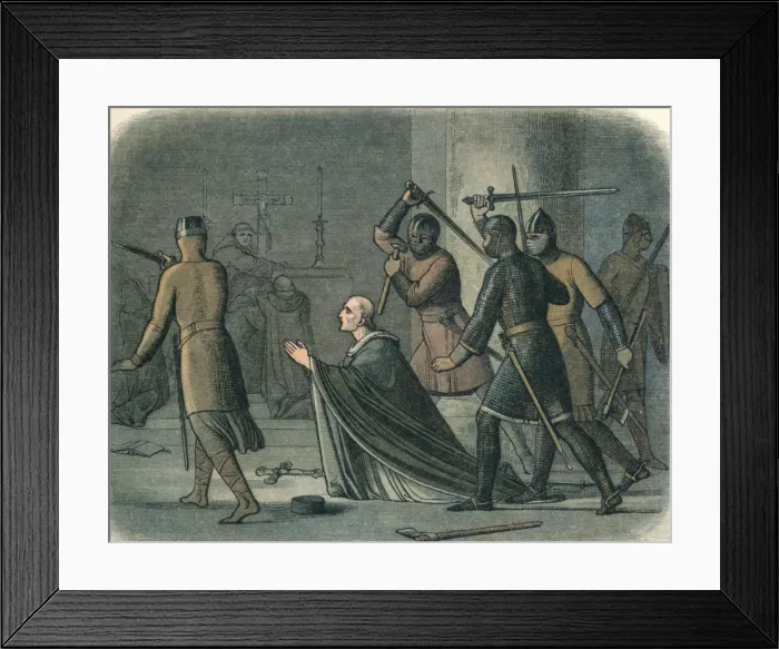 Framed Print : Murder of the primate, 1170 (1864). Artist: James William Edmund Doyle Framed Print : Murder of the primate, 1170 (1864). Artist: James William Edmund Doyle