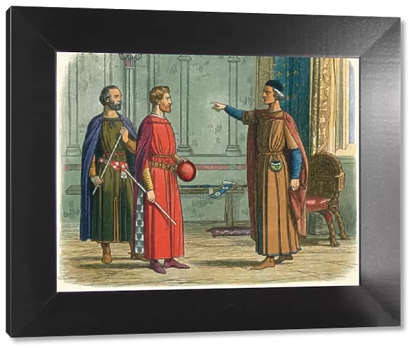 Edward threatens the Lord Marshal, 1297 (1864). Artist: James William Edmund Doyle