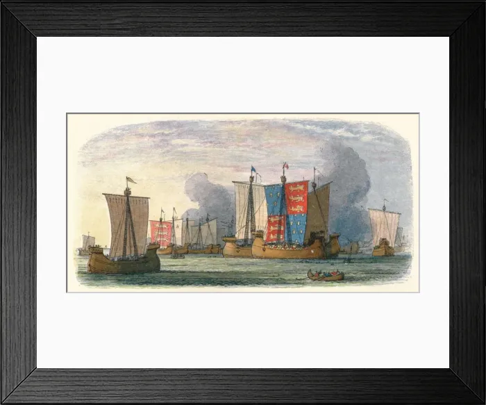 Framed Print : Battle of Sluys, June 24, 1340 (1864). Artist: James William Edmund Doyle Framed Print : Battle of Sluys, June 24, 1340 (1864). Artist: James William Edmund Doyle