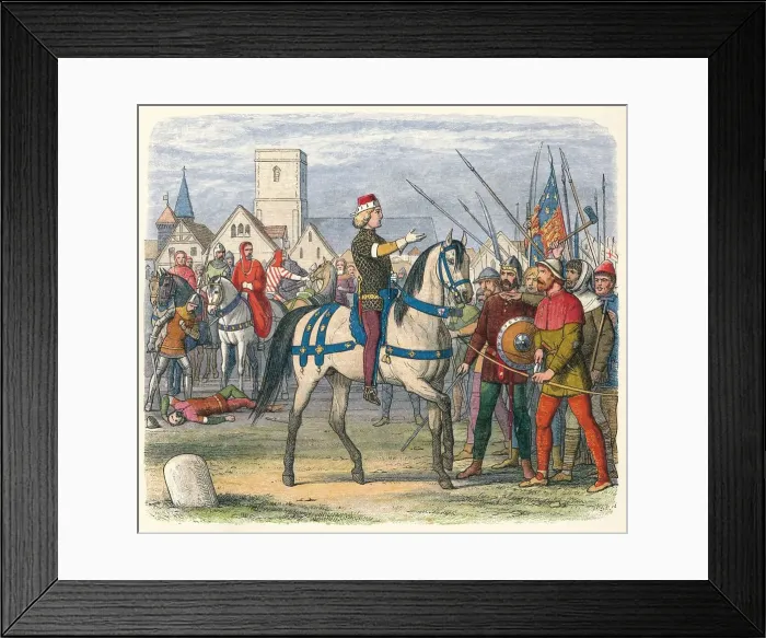 Framed Print : Richard assumes the command of the rebels, 1381 (1864). Artist: James William Edmund Doyle Framed Print : Richard assumes the command of the rebels, 1381 (1864). Artist: James William Edmund Doyle
