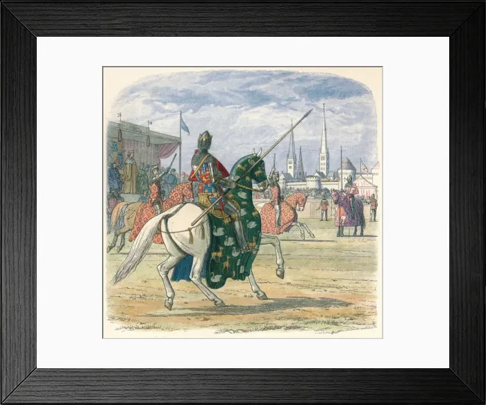 Framed Print : Richard stops the duel between Hereford and Norfolk, 1398 (1864). Artist: James William Edmund Doyle Framed Print : Richard stops the duel between Hereford and Norfolk, 1398 (1864). Artist: James William Edmund Doyle