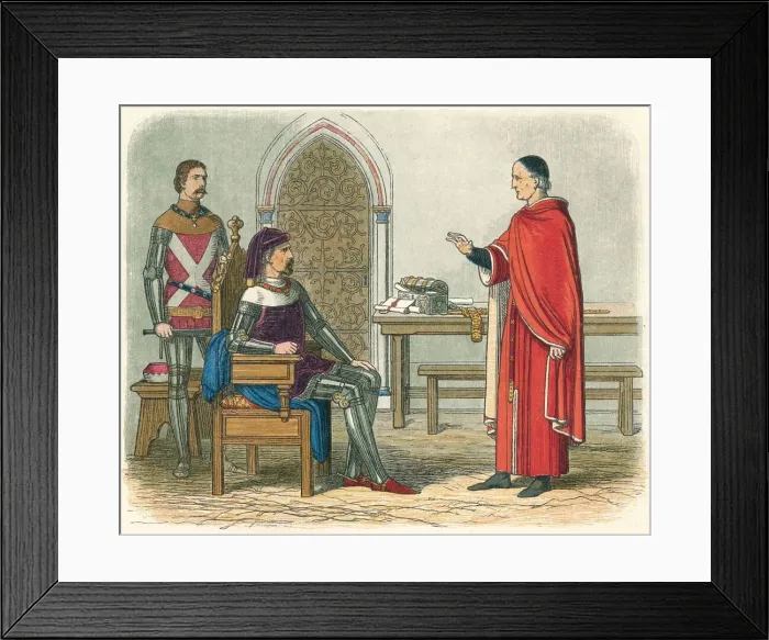 Framed Print : Gascoigne refuses to sentence a prelate or peer, 1405 (1864). Artist: James William Edmund Doyle Framed Print : Gascoigne refuses to sentence a prelate or peer, 1405 (1864). Artist: James William Edmund Doyle