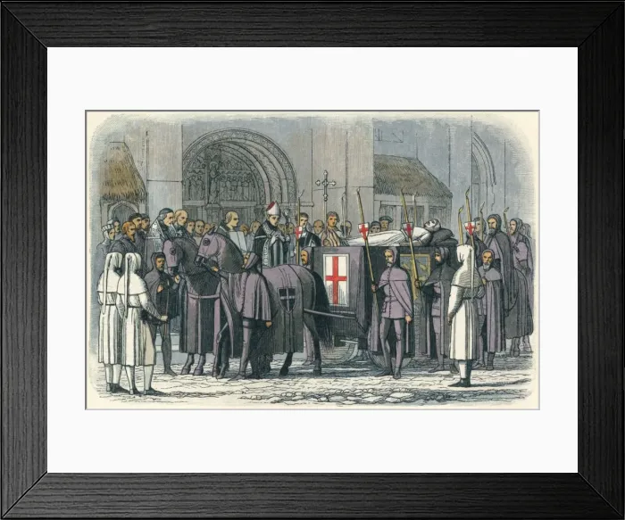 Framed Print : The body of Richard brought to St. Paul s, 1400 (1864). Artists: James William Edmund Doyle, King Richard II Framed Print : The body of Richard brought to St. Paul s, 1400 (1864). Artists: James William Edmund Doyle, King Richard II