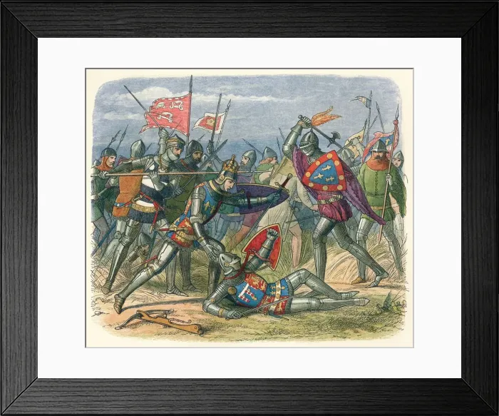Framed Print : The King attacked by the Duke of Alencon, 1415 (18640. Artist: James William Edmund Doyle Framed Print : The King attacked by the Duke of Alencon, 1415 (18640. Artist: James William Edmund Doyle