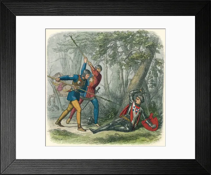 Framed Print : Death to the Kingmaker, 1471 (1864). Artist: James William Edmund Doyle Framed Print : Death to the Kingmaker, 1471 (1864). Artist: James William Edmund Doyle