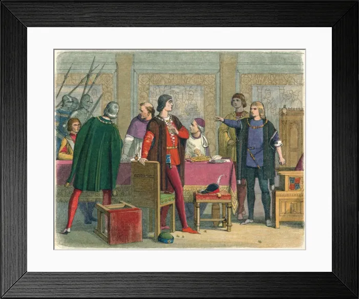 Framed Print : Richard orders the arrest of Hastings, 1864. Artist: James William Edmund Doyle Framed Print : Richard orders the arrest of Hastings, 1864. Artist: James William Edmund Doyle