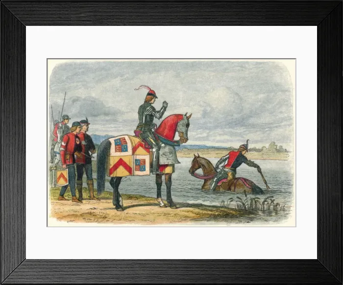 Framed Print : Buckingham finds the Severn impassable, 1483 (1864). Artist: James William Edmund Doyle Framed Print : Buckingham finds the Severn impassable, 1483 (1864). Artist: James William Edmund Doyle