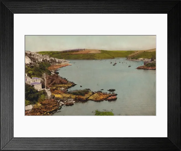 Framed Print : Fowey Harbour from the Castle, c1930 Framed Print : Fowey Harbour from the Castle, c1930