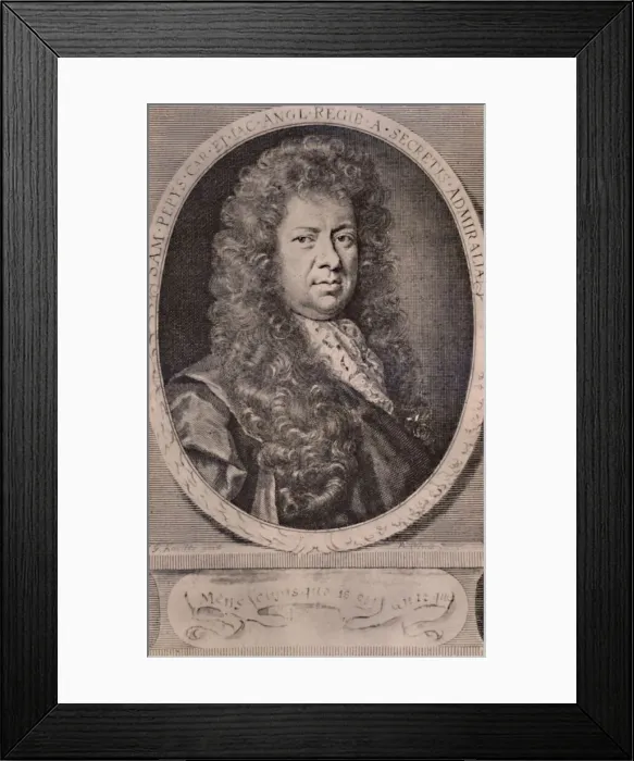 Framed Print : Samuel Pepys, English diarist and naval administrator, c1690 (1894). Artist: Robert White Framed Print : Samuel Pepys, English diarist and naval administrator, c1690 (1894). Artist: Robert White