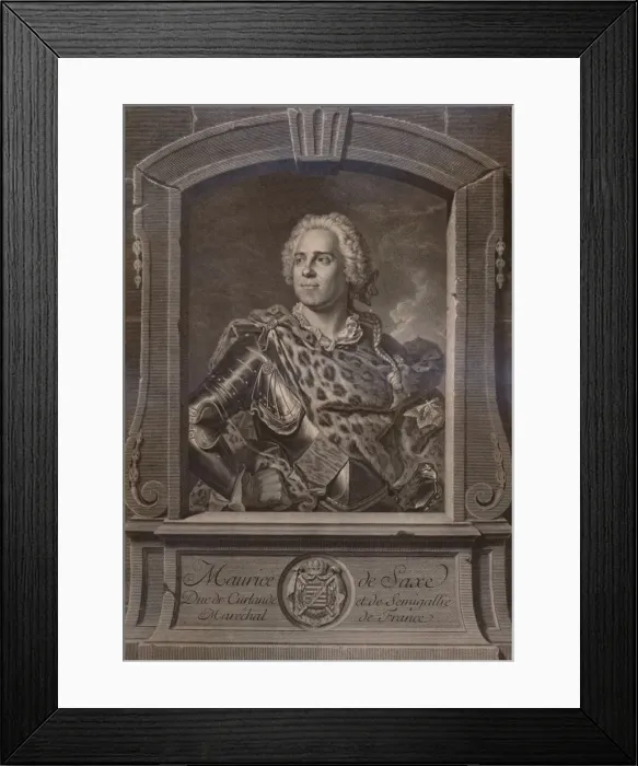 Framed Print : Maurice de Saxe, German soldier, 18th century (1894). Artist: Johann Georg White Framed Print : Maurice de Saxe, German soldier, 18th century (1894). Artist: Johann Georg White