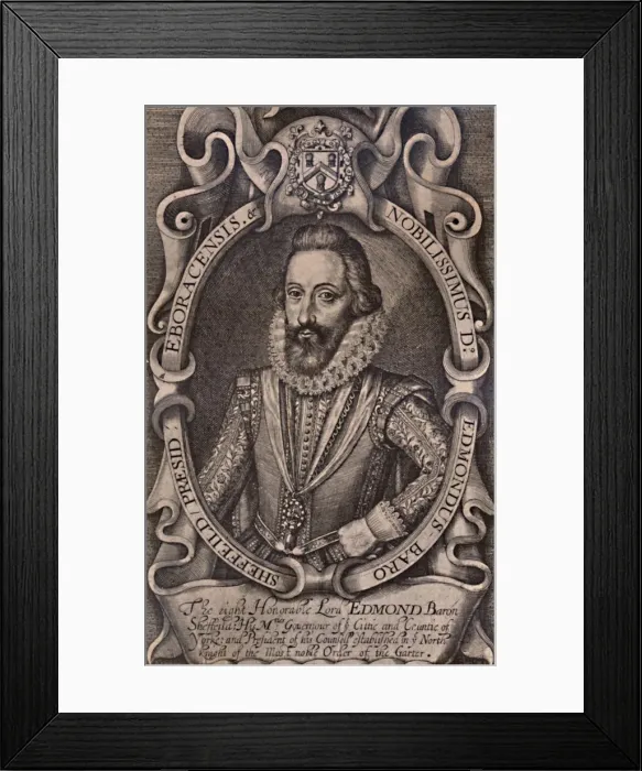 Framed Print : Edmund Sheffield, 1st Earl of Mulgrave, English statesman, early 17th century (1894). Artist: Renold Elstrack Framed Print : Edmund Sheffield, 1st Earl of Mulgrave, English statesman, early 17th century (1894). Artist: Renold Elstrack