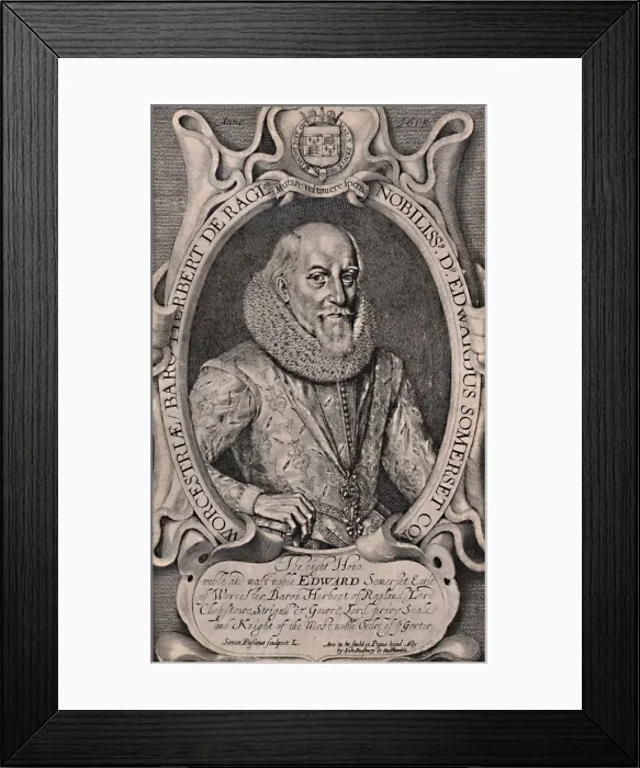 Framed Print : Edward Somerset, 4th Earl of Worcester, English courtier, c1618 (1894). Artist: Simon de Passe Framed Print : Edward Somerset, 4th Earl of Worcester, English courtier, c1618 (1894). Artist: Simon de Passe