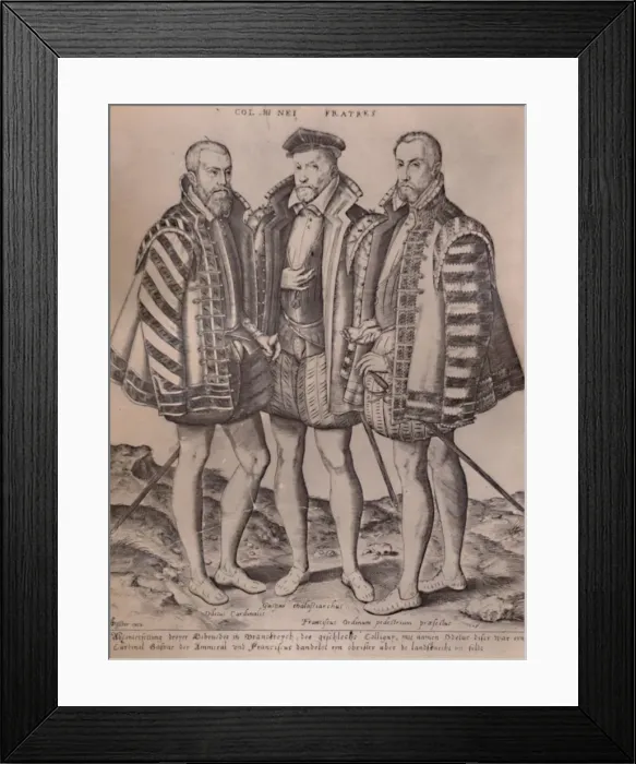 Framed Print : The Brothers Coligny, 16th century (1894). Artist:s Duval Framed Print : The Brothers Coligny, 16th century (1894). Artist:s Duval
