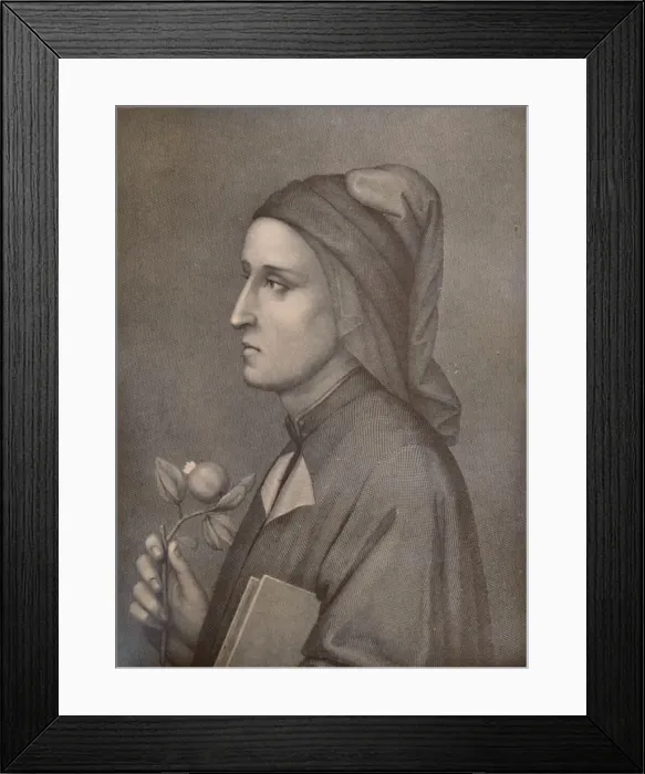 Framed Print : Dante Alighieri, Italian poet, 19th century (1894). Artist: Eduardo Chiossone Framed Print : Dante Alighieri, Italian poet, 19th century (1894). Artist: Eduardo Chiossone
