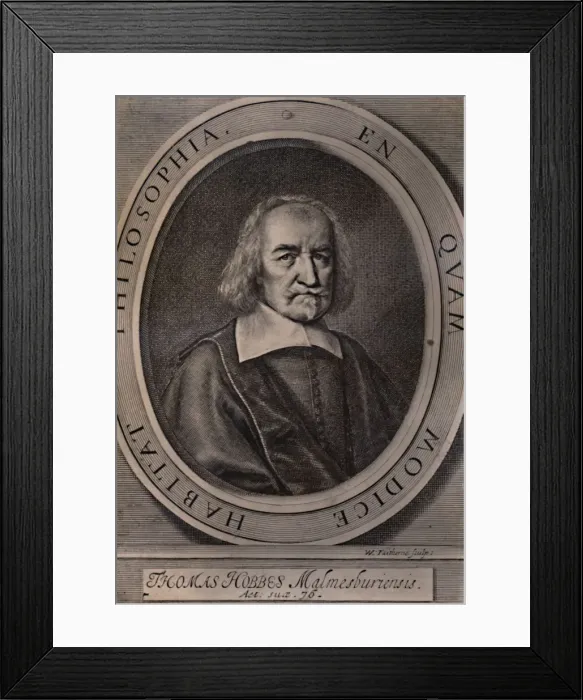 Framed Print : Thomas Hobbes, English philosopher, c1668 (1894). Artist: William Faithorne Framed Print : Thomas Hobbes, English philosopher, c1668 (1894). Artist: William Faithorne
