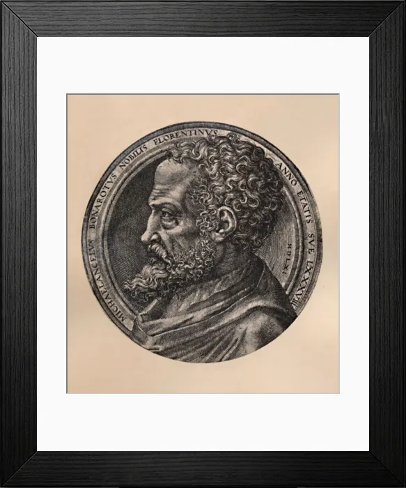 Framed Print : Michelangelo Buonarroti, Italian artist and architect, c16th century (1894) Framed Print : Michelangelo Buonarroti, Italian artist and architect, c16th century (1894)