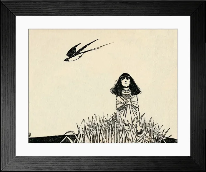 Framed Print : She Understood the Speech of Birds, c1930. Artist: W Heath Robinson Framed Print : She Understood the Speech of Birds, c1930. Artist: W Heath Robinson