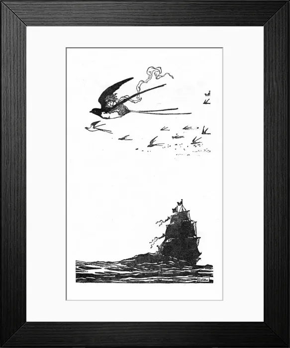 Framed Print : The Swallow Soared High Into The Air, c1930. Artist: W Heath Robinson Framed Print : The Swallow Soared High Into The Air, c1930. Artist: W Heath Robinson