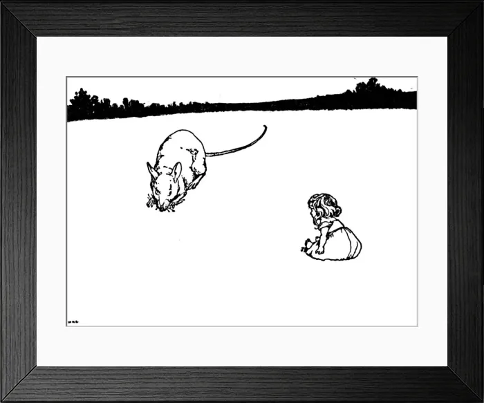 Framed Print : Thou Poor Little Thing! Said the Field-Mouse, c1930. Artist: W Heath Robinson Framed Print : Thou Poor Little Thing! Said the Field-Mouse, c1930. Artist: W Heath Robinson