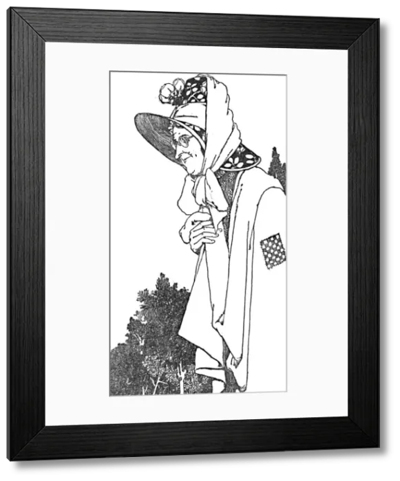 Framed Print : She Wore a Large Hat, With Most Beautiful Flowers On It, c1930. Artist: W Heath Robinson Framed Print : She Wore a Large Hat, With Most Beautiful Flowers On It, c1930. Artist: W Heath Robinson