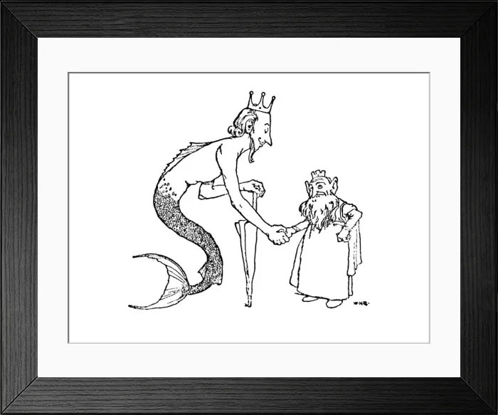 Framed Print : The Mer-King Must Be Invited First, c1930. Artist: W Heath Robinson Framed Print : The Mer-King Must Be Invited First, c1930. Artist: W Heath Robinson