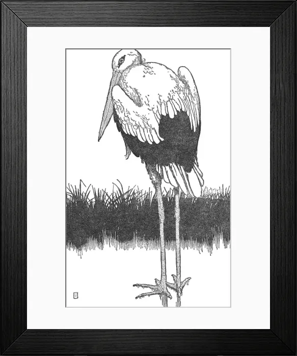 Framed Print : Father-Stork, c1930. Artist: W Heath Robinson Framed Print : Father-Stork, c1930. Artist: W Heath Robinson