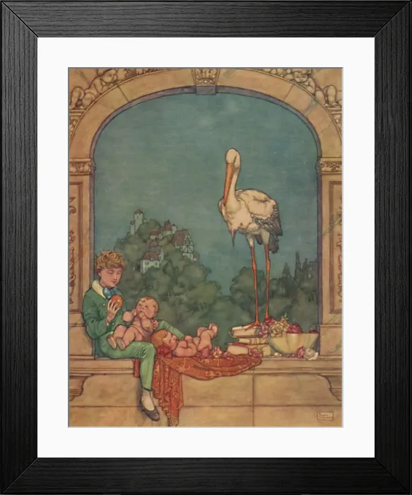 Framed Print : We Will Bring Him Two Little Ones, A Brother and A Sister, c1930. Artist: W Heath Robinson Framed Print : We Will Bring Him Two Little Ones, A Brother and A Sister, c1930. Artist: W Heath Robinson