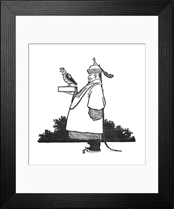 Framed Print : The Chief Imperial Nightingale Bringer, c1930. Artist: W Heath Robinson Framed Print : The Chief Imperial Nightingale Bringer, c1930. Artist: W Heath Robinson