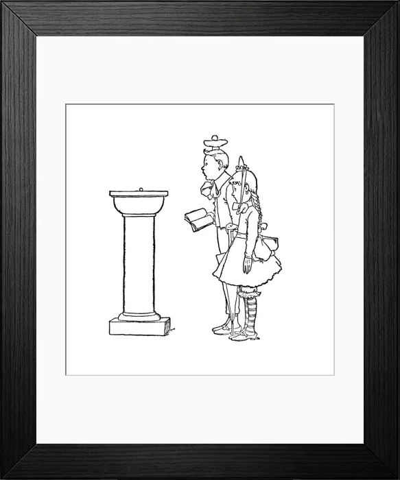 Framed Print : The Peas Were Presented In The Cabinet of Curiousities, c1930. Artist: W Heath Robinson Framed Print : The Peas Were Presented In The Cabinet of Curiousities, c1930. Artist: W Heath Robinson