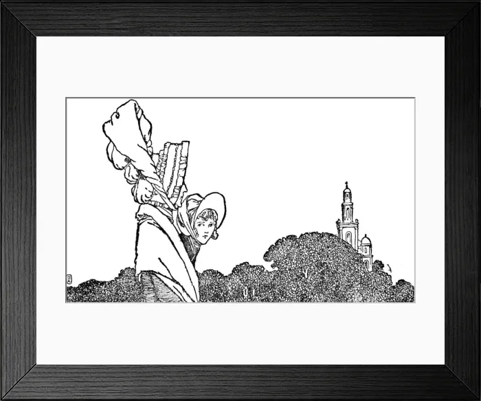 Framed Print : Karen and the Old Lady Walked to Church, c1930. Artist: W Heath Robinson