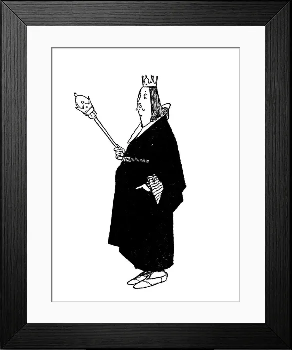 Framed Print : I Say Nothing for the Present, Remarked the King, c1930. Artist: W Heath Robinson Framed Print : I Say Nothing for the Present, Remarked the King, c1930. Artist: W Heath Robinson