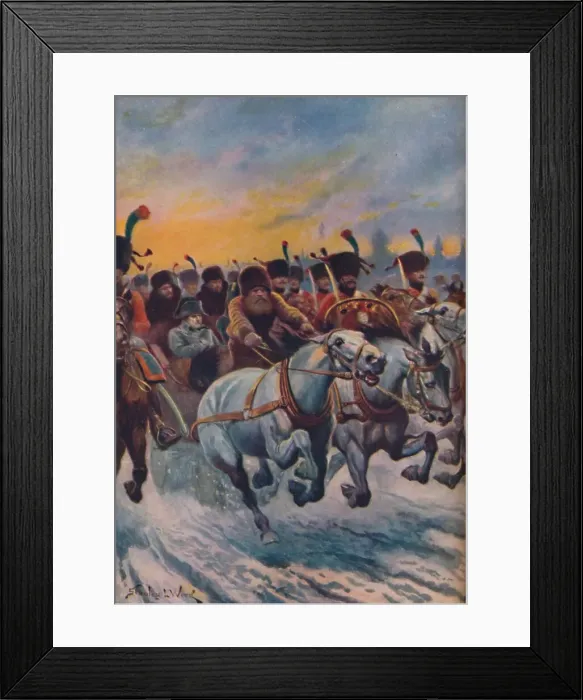Framed Print : Napoleon at the Retreat from Moscow, c1925. Artist: Stanley Llewellyn Wood Framed Print : Napoleon at the Retreat from Moscow, c1925. Artist: Stanley Llewellyn Wood