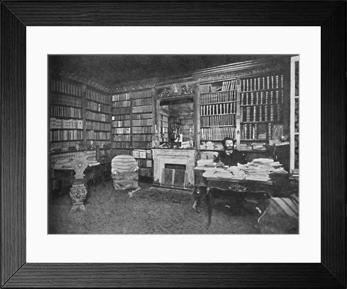 Framed Print : Camille Flammarion - The Distinguished Astronomer Among His Books, c1925 Framed Print : Camille Flammarion - The Distinguished Astronomer Among His Books, c1925