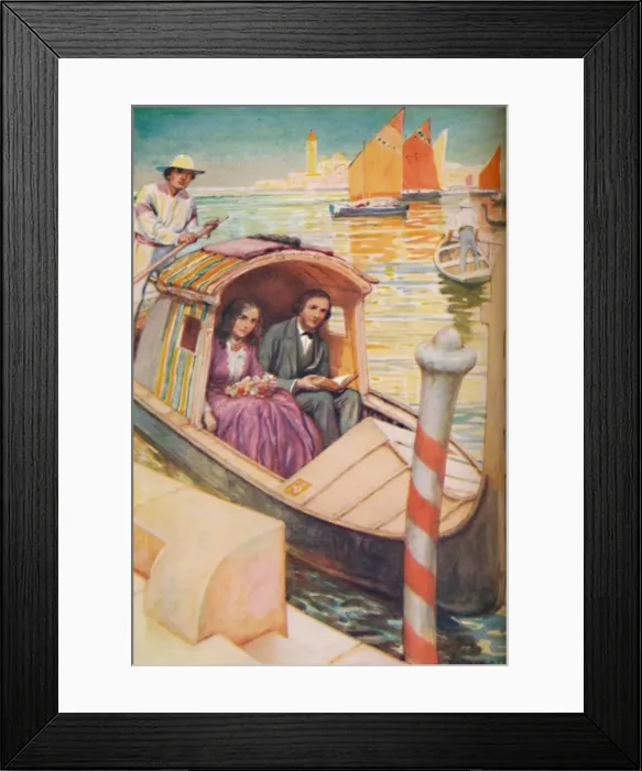 Framed Print : The Brownings in the Gondola City, c1925. Artist: Arthur Percy Dixon Framed Print : The Brownings in the Gondola City, c1925. Artist: Arthur Percy Dixon