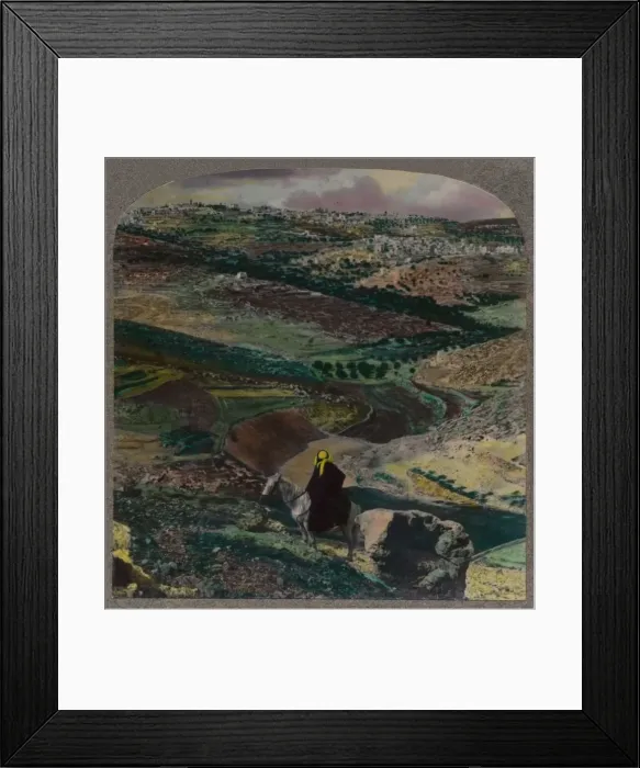 Framed Print : Bird s-eye view of Bethlehem, with vineyards and olive groves, c1900 Framed Print : Bird s-eye view of Bethlehem, with vineyards and olive groves, c1900