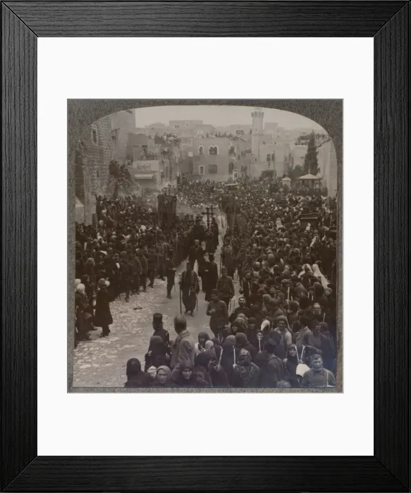 Framed Print : Christmas procession in Bethlehem, c1900 Framed Print : Christmas procession in Bethlehem, c1900