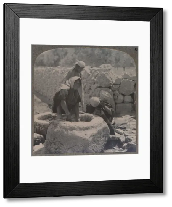 Framed Print : Women drawing water at the Fountain of the Magi, on the road to Bethlehem, c1900 Framed Print : Women drawing water at the Fountain of the Magi, on the road to Bethlehem, c1900