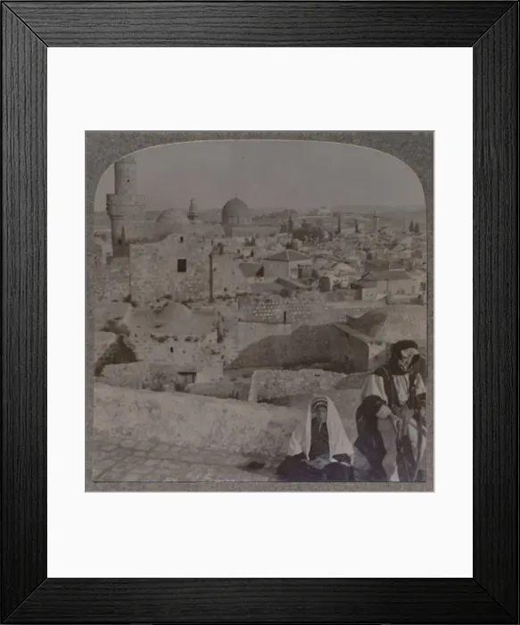 Framed Print : Jerusalem from School over mosque, showing Tower of Antonio, c1900 Framed Print : Jerusalem from School over mosque, showing Tower of Antonio, c1900