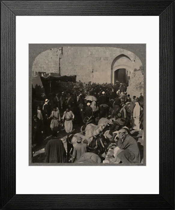 Framed Print : Traffic by St. Stephens Gate, Jerusalem, c1900 Framed Print : Traffic by St. Stephens Gate, Jerusalem, c1900