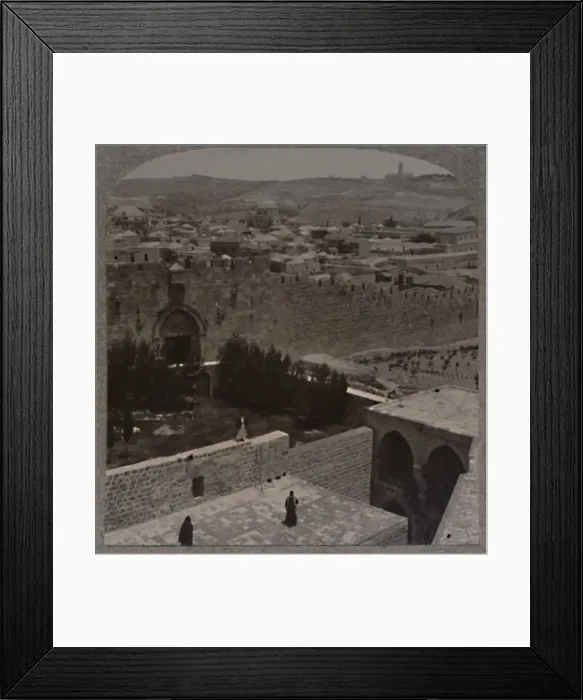 Framed Print : Zion Gate. The Mount of Olives and Mount Scopus in the distance, c1900 Framed Print : Zion Gate. The Mount of Olives and Mount Scopus in the distance, c1900