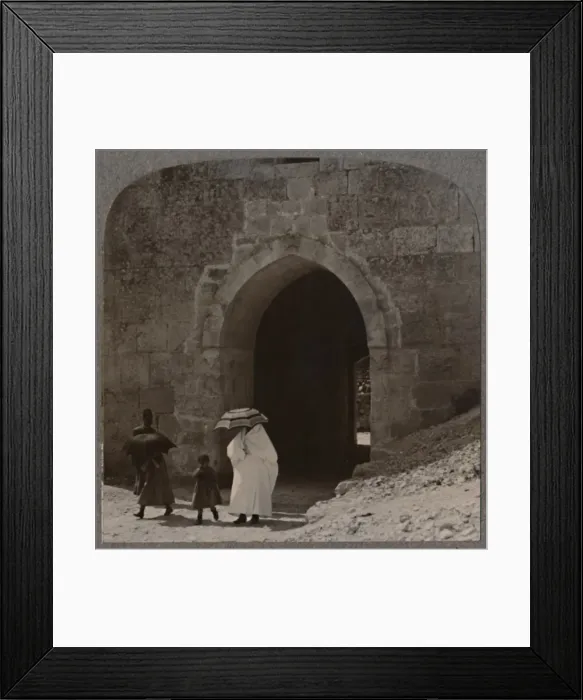 Framed Print : Mahommedan women entering Jerusalem by Herods Gate, c1900 Framed Print : Mahommedan women entering Jerusalem by Herods Gate, c1900