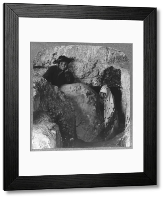 Framed Print : The Tomb of Christ, showing the Stone, Rolled Away, c1900 Framed Print : The Tomb of Christ, showing the Stone, Rolled Away, c1900