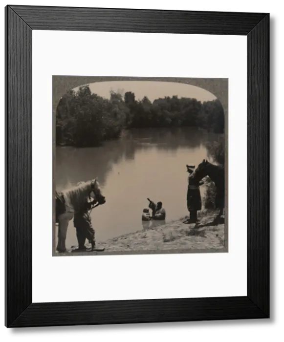 Framed Print : Baptising in the Jordan, c1900 Framed Print : Baptising in the Jordan, c1900