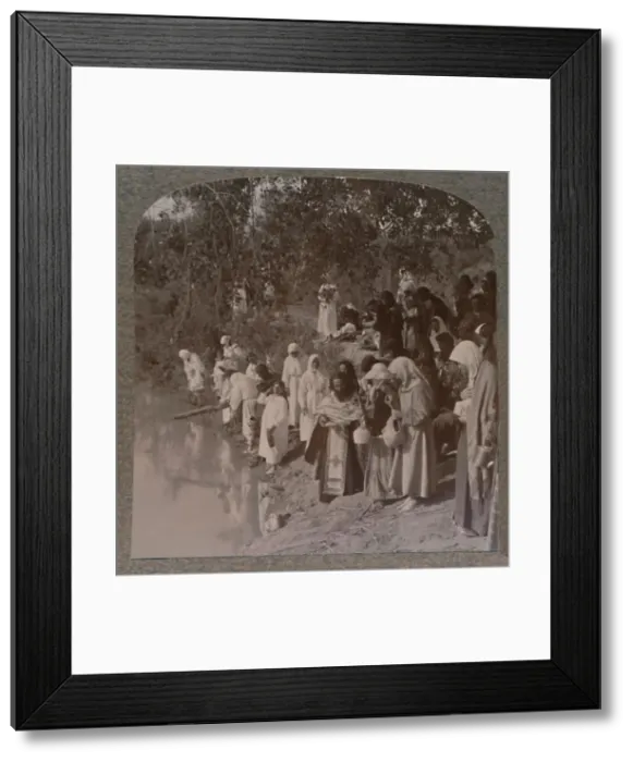 Framed Print : Russian women holding service on the banks of the Jordan, c1900 Framed Print : Russian women holding service on the banks of the Jordan, c1900