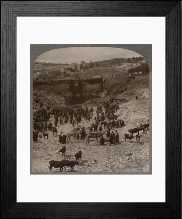 Framed Print : Market day at the Pool of Gihon, c1900 Framed Print : Market day at the Pool of Gihon, c1900